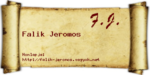 Falik Jeromos névjegykártya
